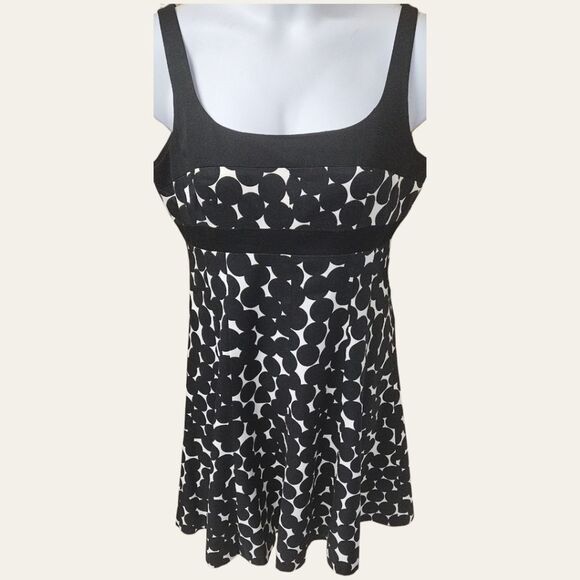 JONES WEAR COLLECTION Special Occasion Black & white dot Midi dress Size 12 - Picture 2 of 16